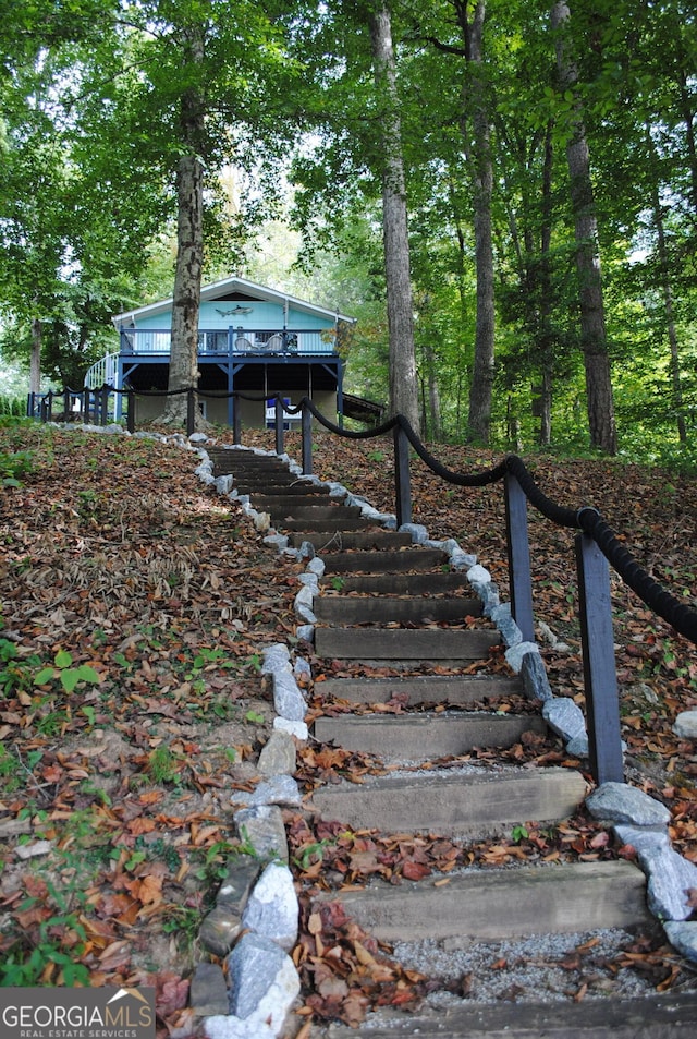 view of yard featuring a deck