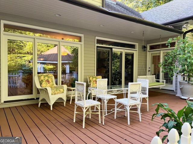 view of wooden deck