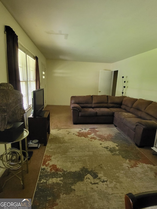 living room featuring carpet flooring