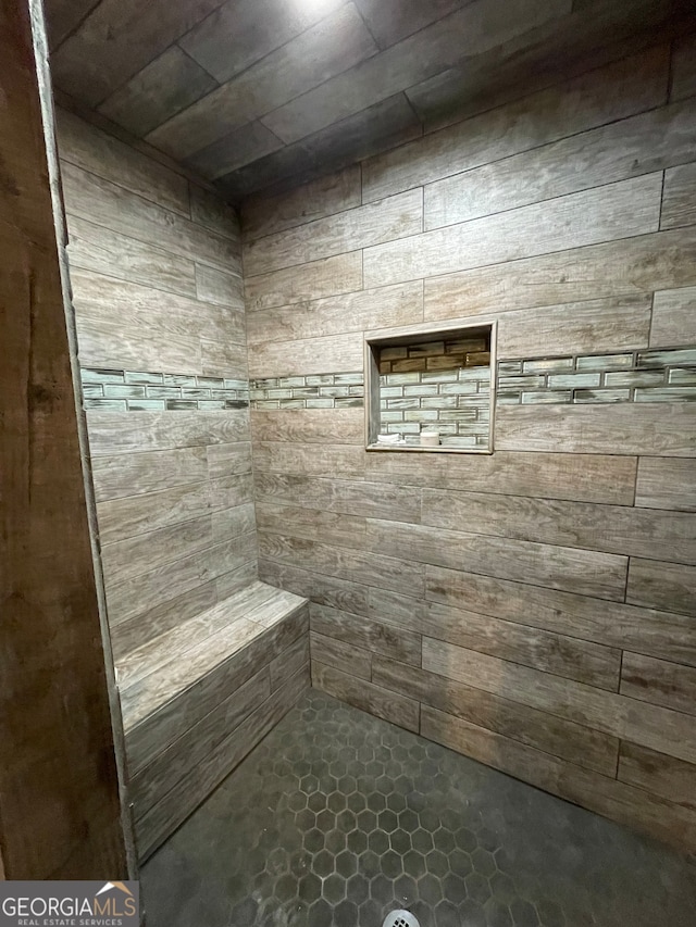 bathroom featuring a shower