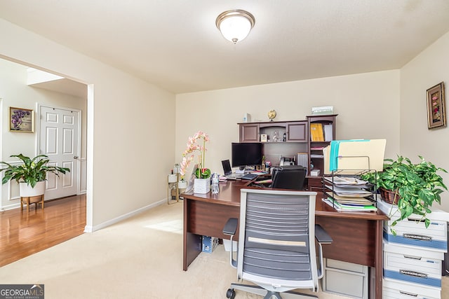 view of carpeted office