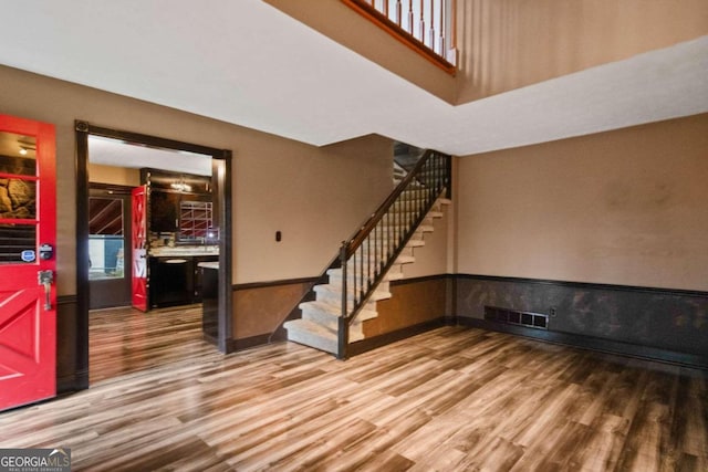 interior space with hardwood / wood-style floors