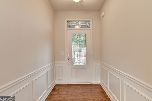 doorway featuring light hardwood / wood-style flooring