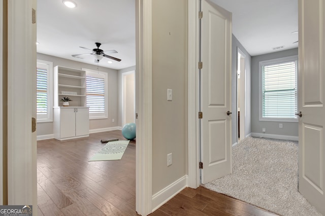 hallway featuring light hardwood / wood-style floors