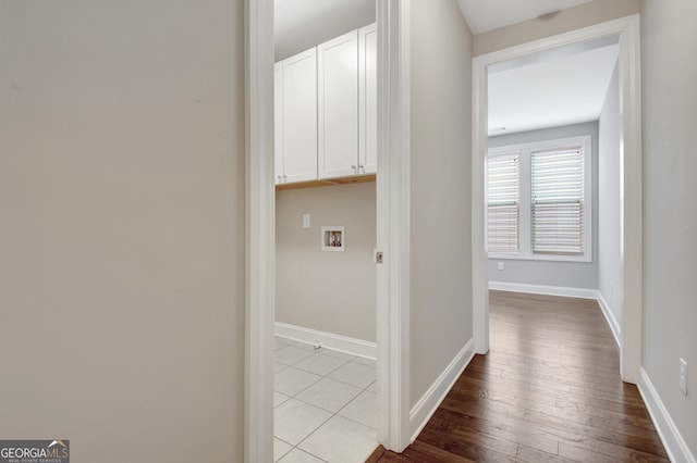 hall featuring light hardwood / wood-style floors