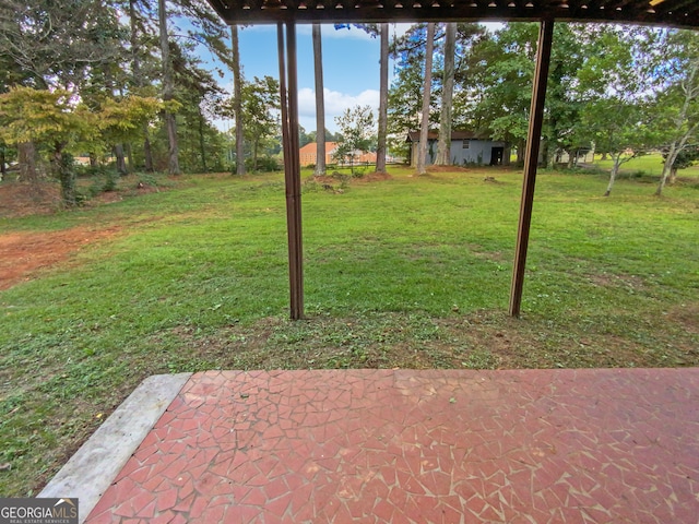 view of yard with a patio area