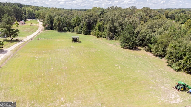 drone / aerial view featuring a rural view