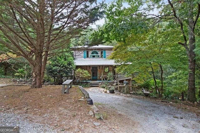 view of front of property with a porch