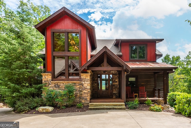 view of front of property with covered porch