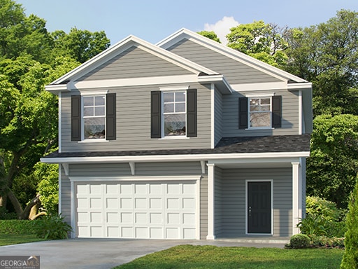 view of front facade with a garage