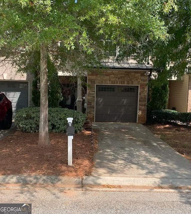 view of front of house with a garage