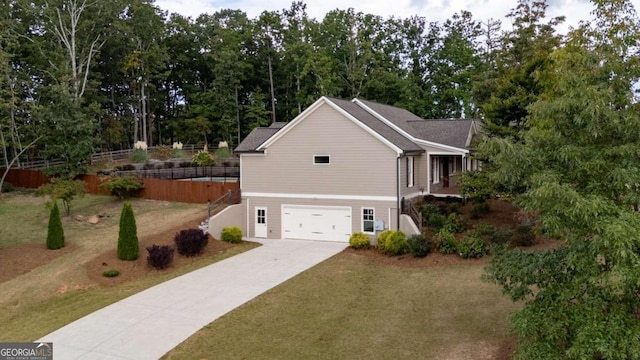 view of property exterior with a garage