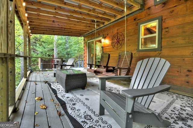 deck featuring an outdoor hangout area