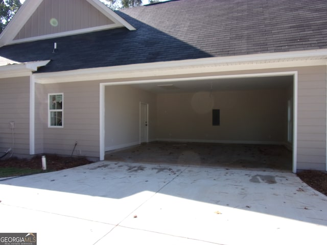 exterior space featuring a carport