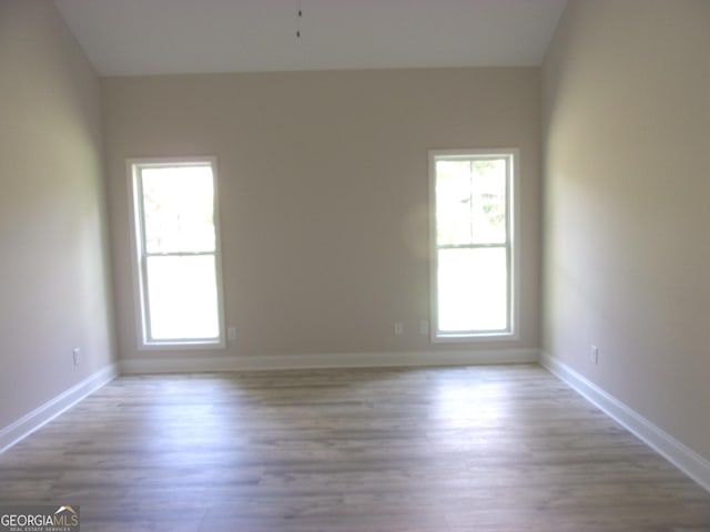 empty room featuring light hardwood / wood-style flooring