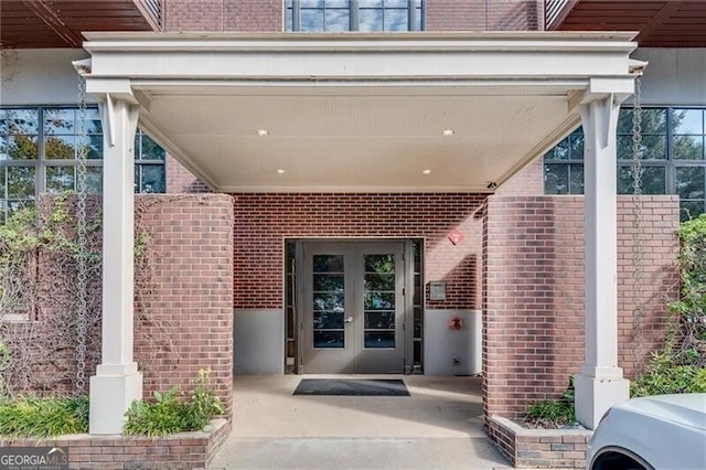 entrance to property with french doors