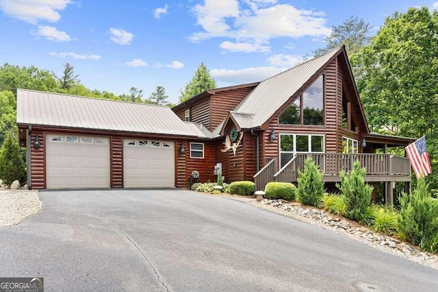 view of log-style house