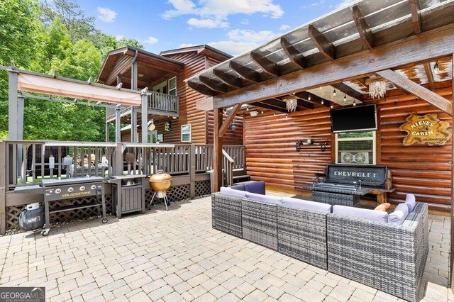 view of patio / terrace featuring an outdoor living space