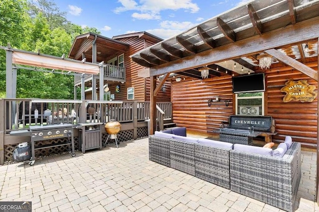 view of patio with an outdoor hangout area