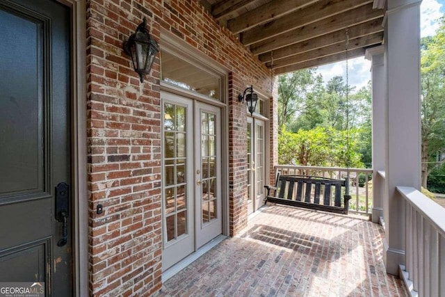 exterior space featuring french doors