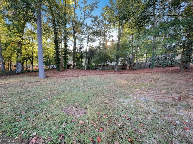 view of yard featuring fence