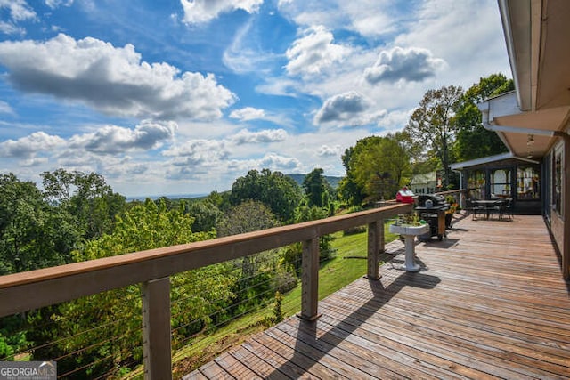 view of wooden deck