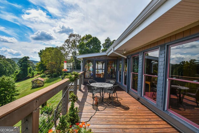 view of wooden deck