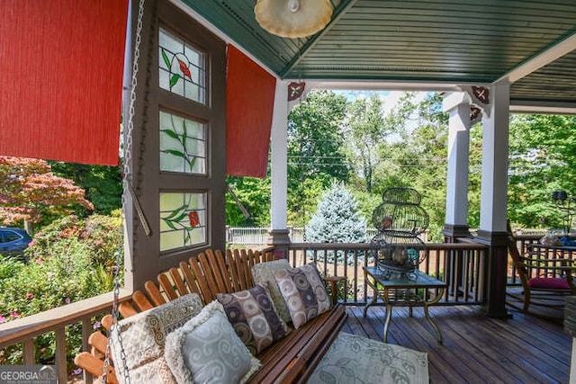 view of wooden deck