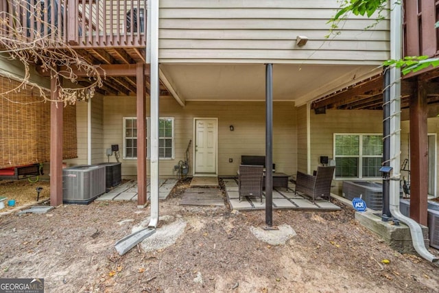 view of patio / terrace featuring central AC