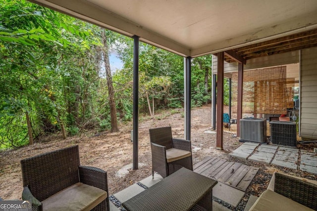 view of patio / terrace featuring central air condition unit