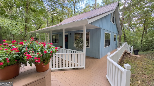 deck featuring a porch