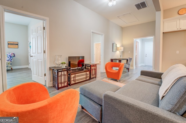 living room featuring hardwood / wood-style floors