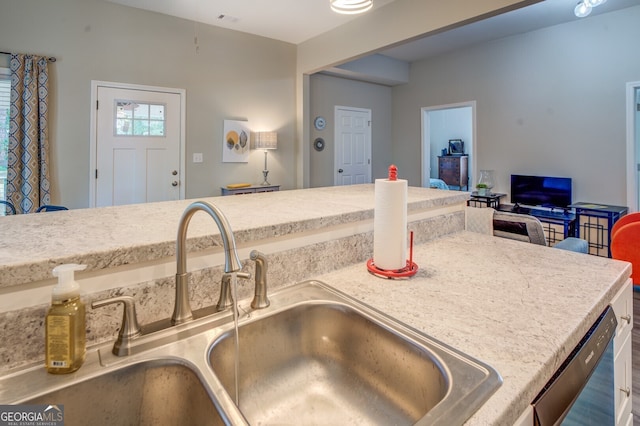 interior space with stainless steel dishwasher and sink