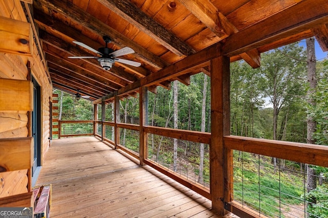 deck with ceiling fan