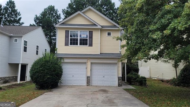 view of front facade with a garage