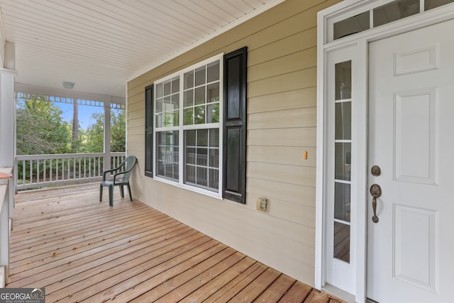 wooden deck with covered porch