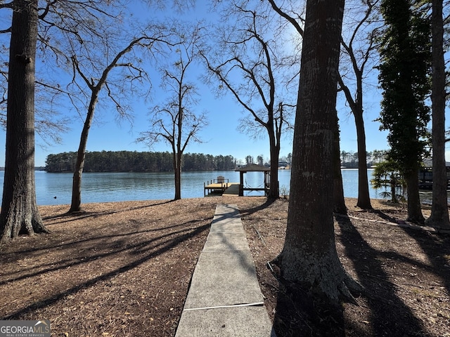 exterior space featuring a water view