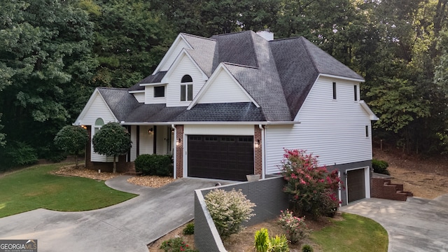 view of front of house with a garage