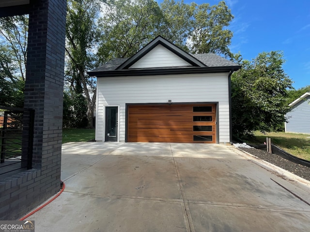 view of garage