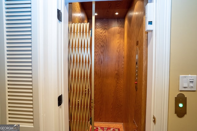 interior details featuring elevator