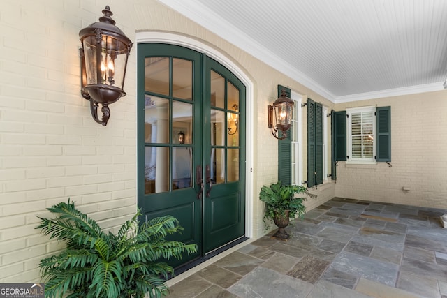 entrance to property with french doors