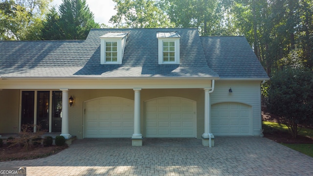 view of garage