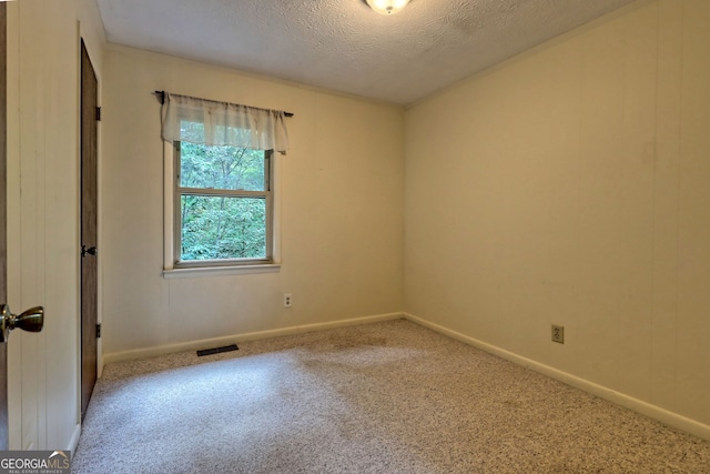 spare room with carpet floors and a textured ceiling