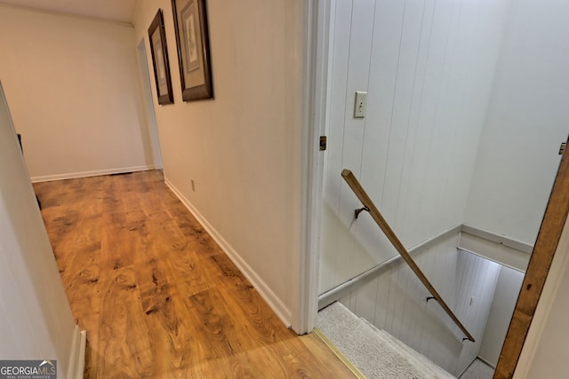 hall featuring light hardwood / wood-style flooring