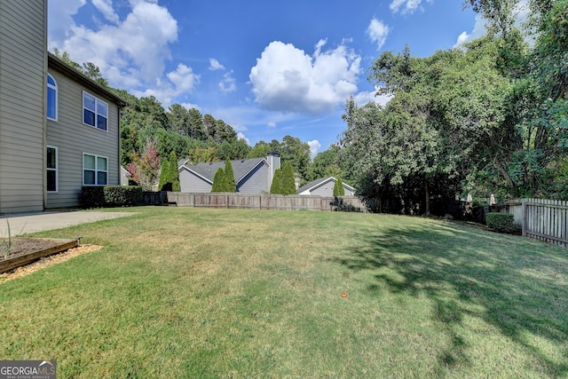 view of yard with a patio area