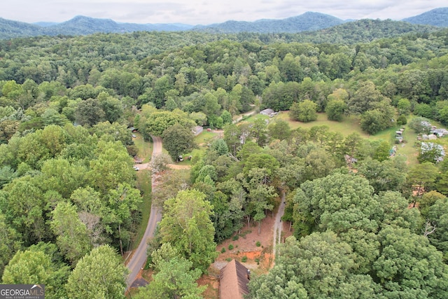 bird's eye view featuring a mountain view