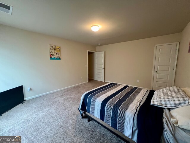 bedroom with carpet