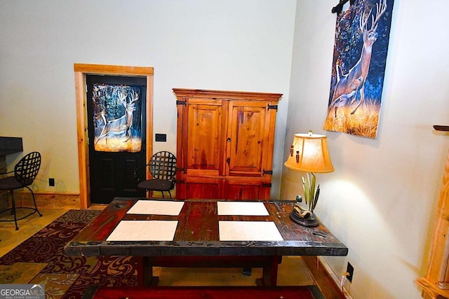 foyer featuring wood-type flooring