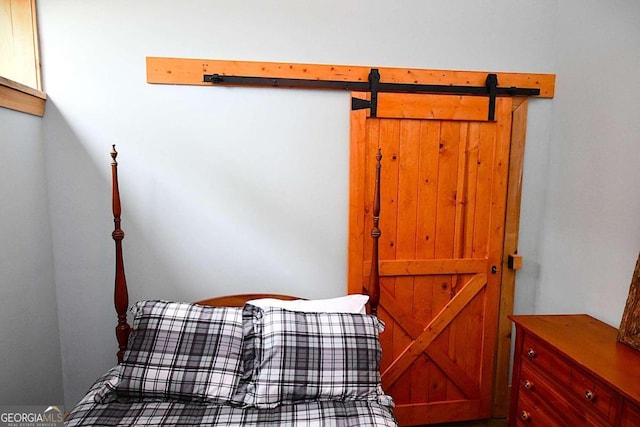 stairway with a barn door