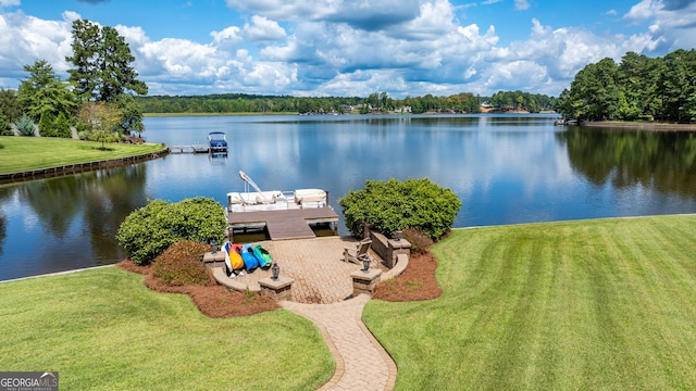 view of water feature featuring a boat dock